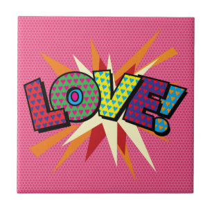 LEUKE Retro stripboek Pop Art Tegeltje