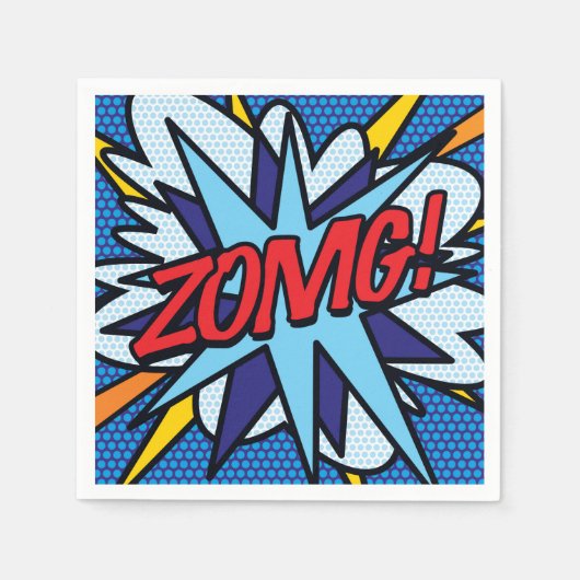 Leuke Retro Stripboek ZOMG Servet (Voorkant)