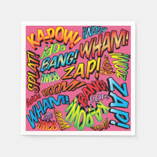 Leuke retro stripboeken geluiden servet