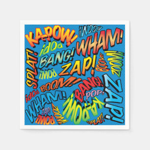 Leuke retro stripboeken geluiden servet