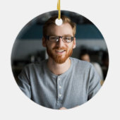 Leuke Retro Stripheld Foto Keramisch Ornament (Achterkant)