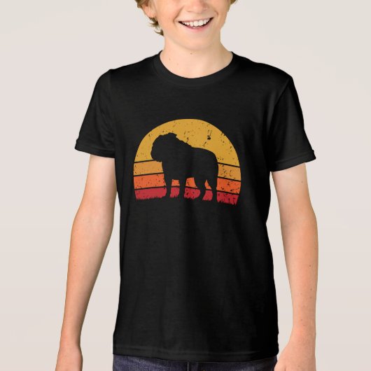 Leuke retro  Sunset Bulldog Tri-Blend Shirt (Voorkant)