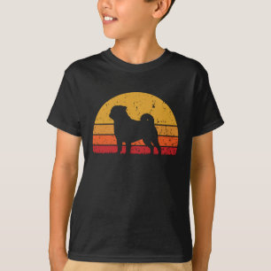 Leuke Retro  Sunset Pug Dog T-shirt