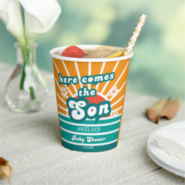 Leuke Retro Sunshine Baby shower Papieren Bekers