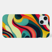 Leuke Retro Swirl iPhone 15 Plus Hoesje. Hoesje (Achterkant horizontaal)