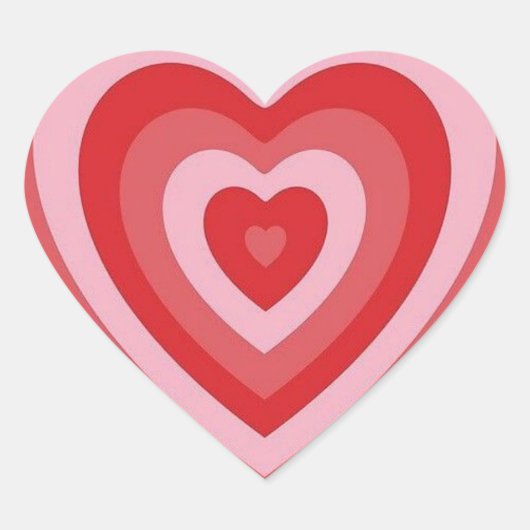 Leuke retro trendy hart sticker rood (Voorkant)