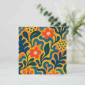 Leuke Retro Tuin Collage Patroon Motief Kaart (Staand voorkant)