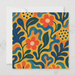 Leuke Retro Tuin Collage Patroon Motief Kaart