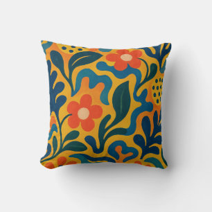 Leuke Retro Tuin Collage Patroon Motief Kussen