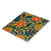 Leuke Retro Tuin Collage Patroon Motief Tegeltje (Zijkant)