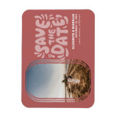 Leuke Retro Typografie Foto Bruiloft Save the Date Magneet (Verticaal)