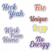 Leuke Retro Typografie Kleurrijke Custom Cut Vinyl Sticker (Voorkant)