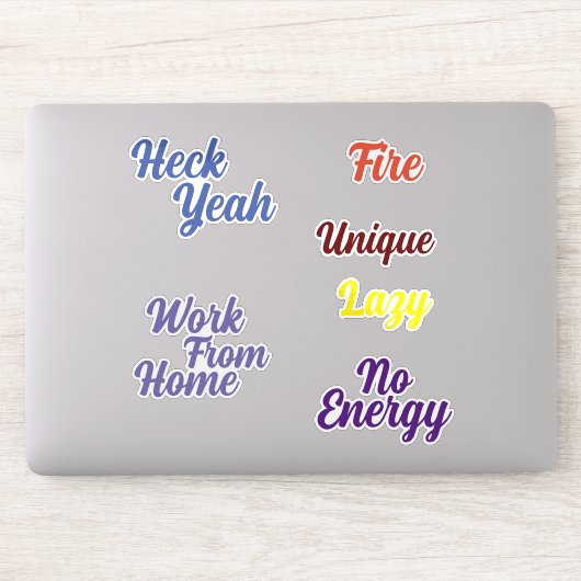 Leuke Retro Typografie Kleurrijke Custom Cut Vinyl Sticker (Computer)