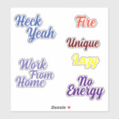 Leuke Retro Typografie Kleurrijke Custom Cut Vinyl Sticker (Vel)