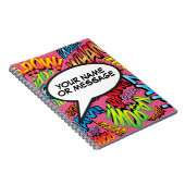 Leuke Retro Uw Bericht Speech Bubble Stripboek Notitieboek (Rechterzijde)