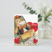 Leuke retro  Valentijn nijlpaard Feestdagenkaart (Staand voorkant)