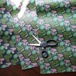 Leuke Retro Valentijnsdag Harten Valentijn Inpakpapier Vel