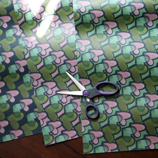 Leuke Retro Valentijnsdag Harten Valentijn Inpakpapier Vel