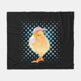 Leuke Retro Vibes Chick Blowing Bubblegum Zwart Fleece Deken