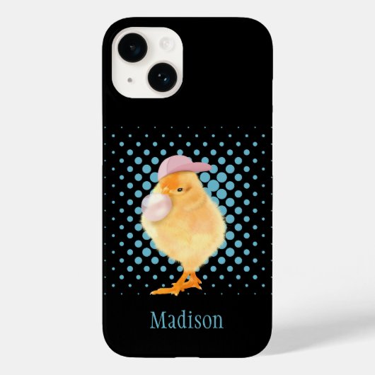 Leuke Retro Vibes Chick Blowing Roze Bubblegum Case-Mate iPhone Case (Achterkant)