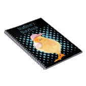Leuke Retro Vibes Chick Blowing Roze Bubblegum Notitieboek (Rechterzijde)