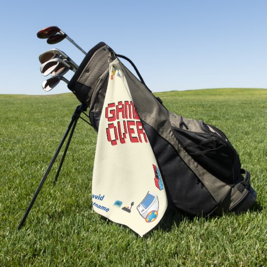 Leuke Retro Video Gamer 🎮 Nerd Golfhanddoek (Groen)