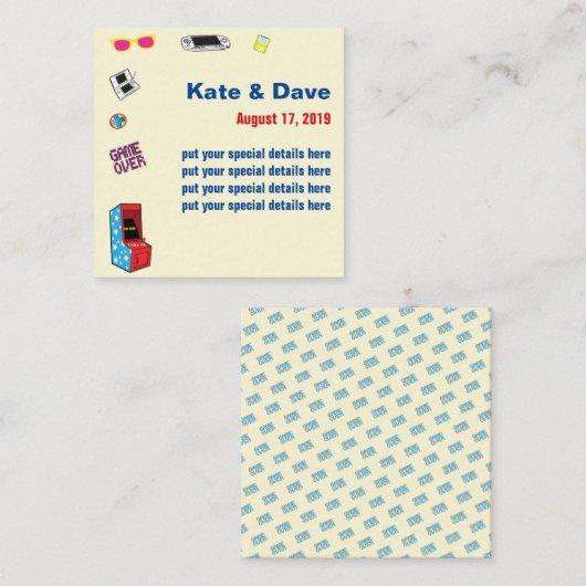 Leuke Retro Video Gamer 🎮💍 Trouwen Informatiekaartje (Voorkant / Achterkant)