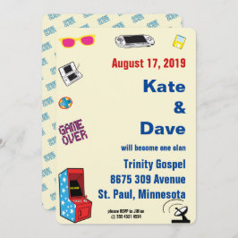 Leuke Retro Video Gamer 🎮💍 Trouwen Kaart