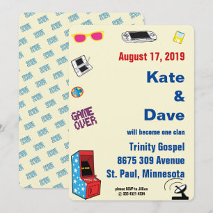 Leuke Retro Video Gamer 🎮💍 Trouwen Kaart