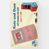 Leuke Retro Video Gamer 🎮 Trouwen Spandoek (Verticaal)