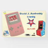 Leuke Retro Videospeler 🎮 50e Verjaardag Spandoek (Horizontaal)