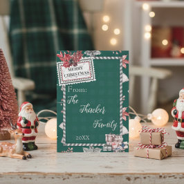 Leuke Retro Vintage Groene Kerstkaart