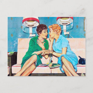 Leuke retro vintage schoonheidswinkel feestdagenkaart