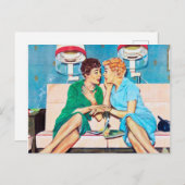 Leuke retro vintage schoonheidswinkel feestdagenkaart (Voorkant / Achterkant)