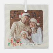 Leuke retro vrienden familie vakantie feest glas ornament (Voorkant)