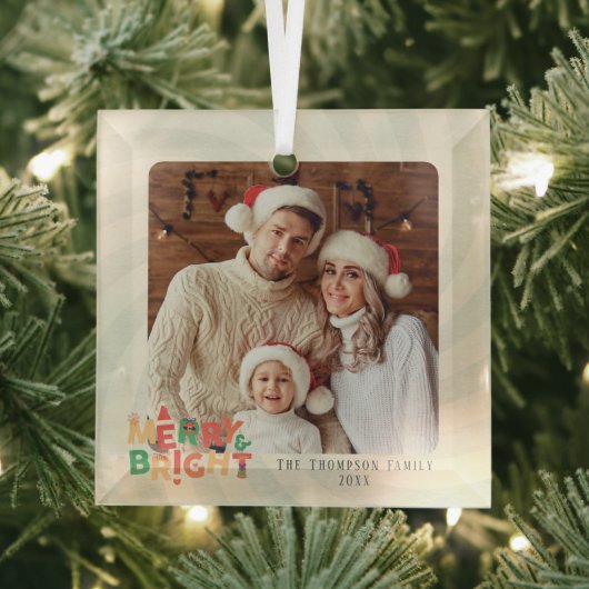 Leuke retro vrienden familie vakantie feest glas ornament (Insitu)