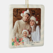 Leuke retro vrienden familie vakantie feest keramisch ornament (Rechts)