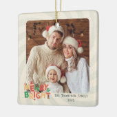 Leuke retro vrienden familie vakantie feest keramisch ornament (Links)