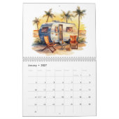 Leuke retro Waterverf stijl caravans Kalender (Jan 2027)