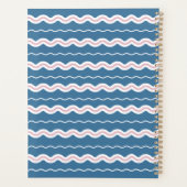 Leuke Retro Wavy Blauwe Walvis Roze Gum Bubbles Planner (Achterkant)