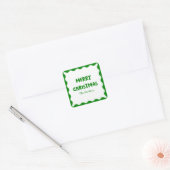 Leuke Retro Wavy Green Trendy Custom Chic Kerstmis Vierkante Sticker (Envelop)