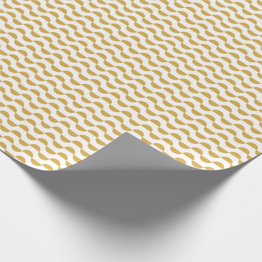 Leuke Retro Wavy Semi Circle Geel Cadeaupapier (Hoek)