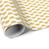 Leuke Retro Wavy Semi Circle Geel Cadeaupapier (Rol Hoek)