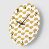Leuke Retro Wavy Semi Circle Geel Grote Klok (Hoek)