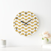 Leuke Retro Wavy Semi Circle Geel Grote Klok (Huis)