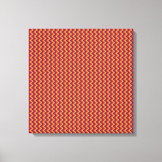 Leuke Retro Zigzag Wrapped Canvas Afdruk (Voorkant)