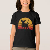 Leuke retro zonsondergang Chihuahua Tri-Blend Shirt (Voorkant)