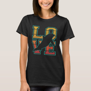 Leuke retro zonsondergang Ik hou van dolfijn idee  T-shirt