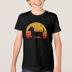 Leuke retro zonsondergang teckel Tri-Blend shirt