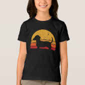 Leuke retro zonsondergang teckel Tri-Blend shirt (Voorkant)